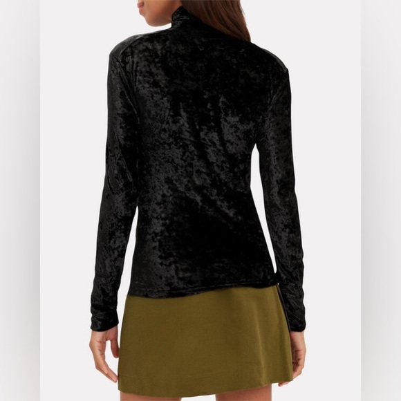 Caroline Constas Delphine Turtleneck Black Velvet Designer Party Women’s XS - Picture 2 of 10